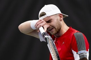 Jérôme Kym n'a jamais pu croire en l'exploit face à Carballes Baena KEYSTONE/ANTHONY ANEX